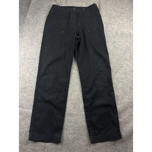 Lauren by Ralph Lauren Women's Gold Buttons Pockets Wide Leg Black Pants Size 10